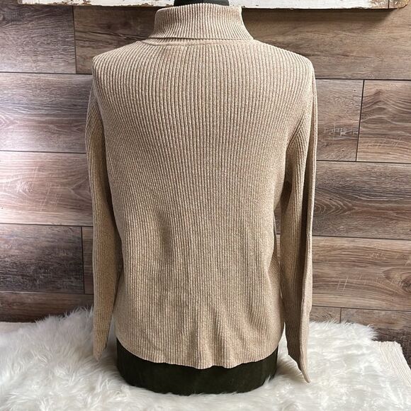 Kim Rogers Ladies Turtle Neck Long Sleeve Pullover Top, Size XL, Tan - Picture 5 of 6